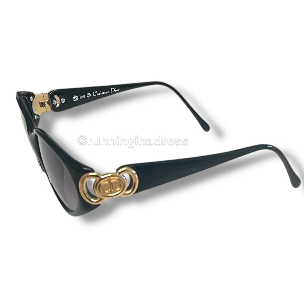 Vintage Christian Dior Black & Gold CD Logo Sunglasses 2851A - Picture 11 of 15
